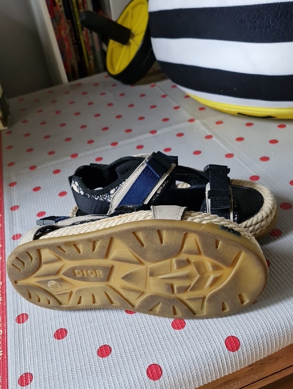 Christian Dior Atlas Navy & Beige  Sandals - Picture 9 of 10